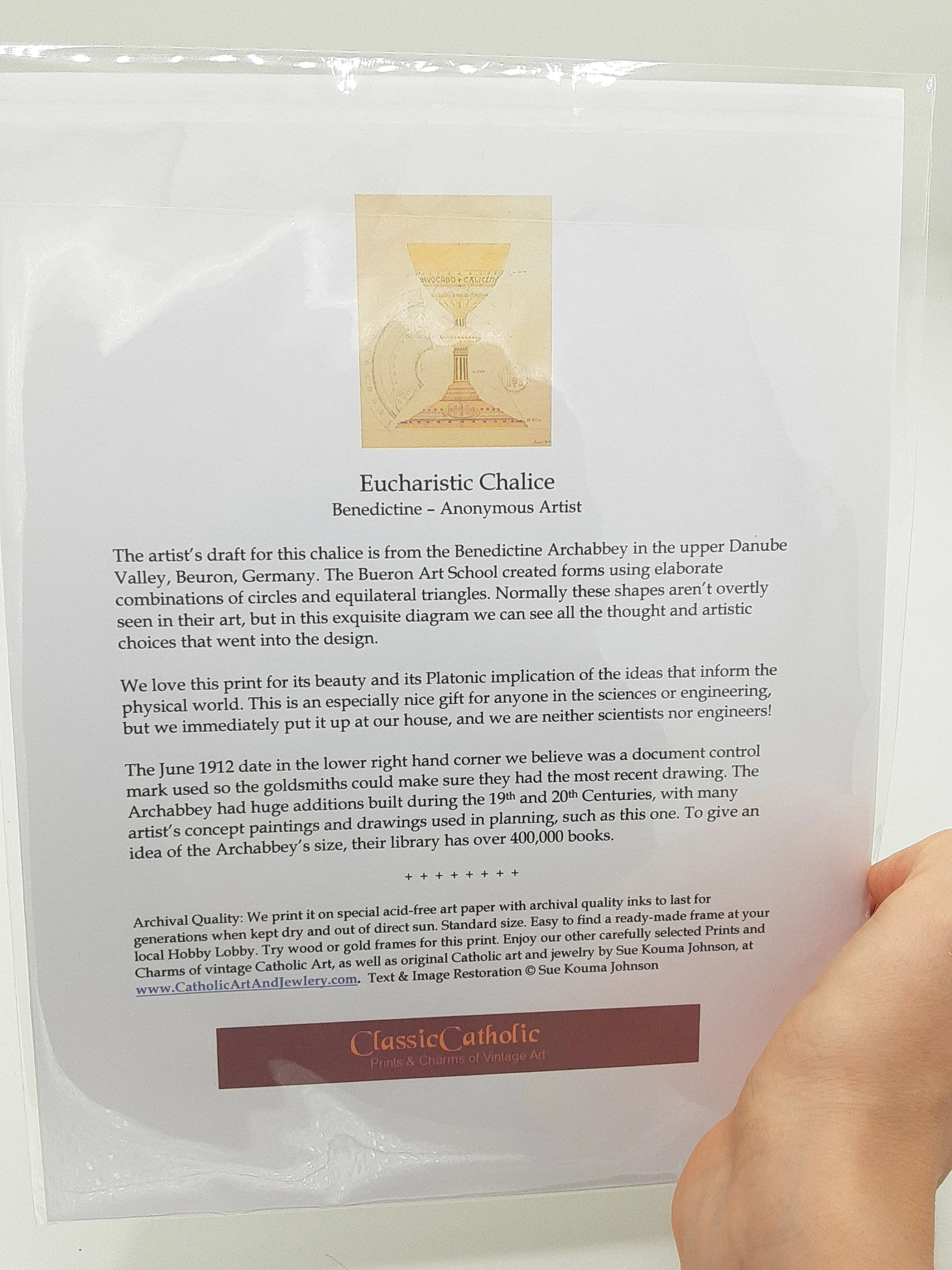 Eucharistic Chalice – from a Benedictine Abbey's design – Catholic Art Print – Catholic Gift – Gift for Priest – Archival Quality