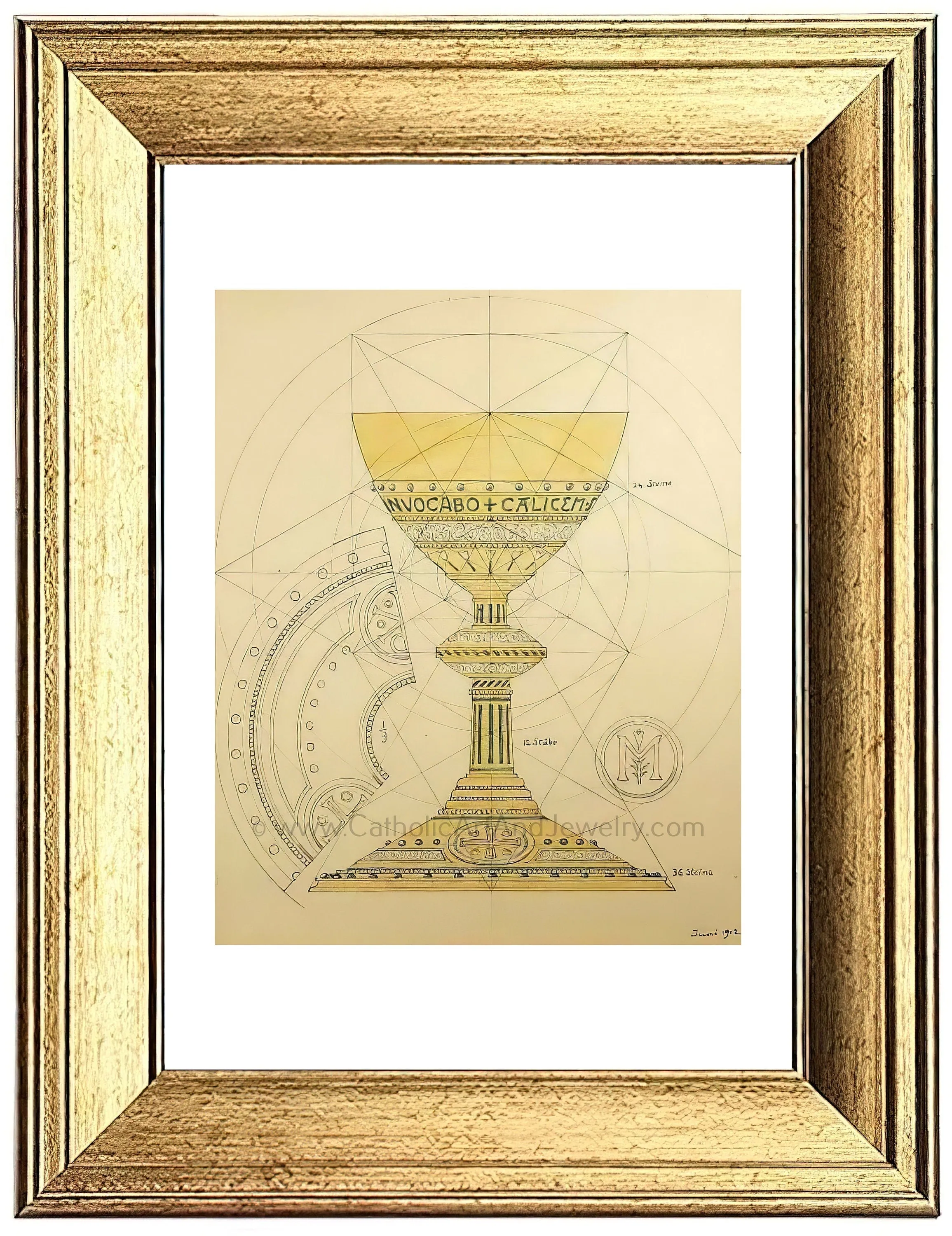 Eucharistic Chalice – from a Benedictine Abbey's design – Catholic Art Print – Catholic Gift – Gift for Priest – Archival Quality