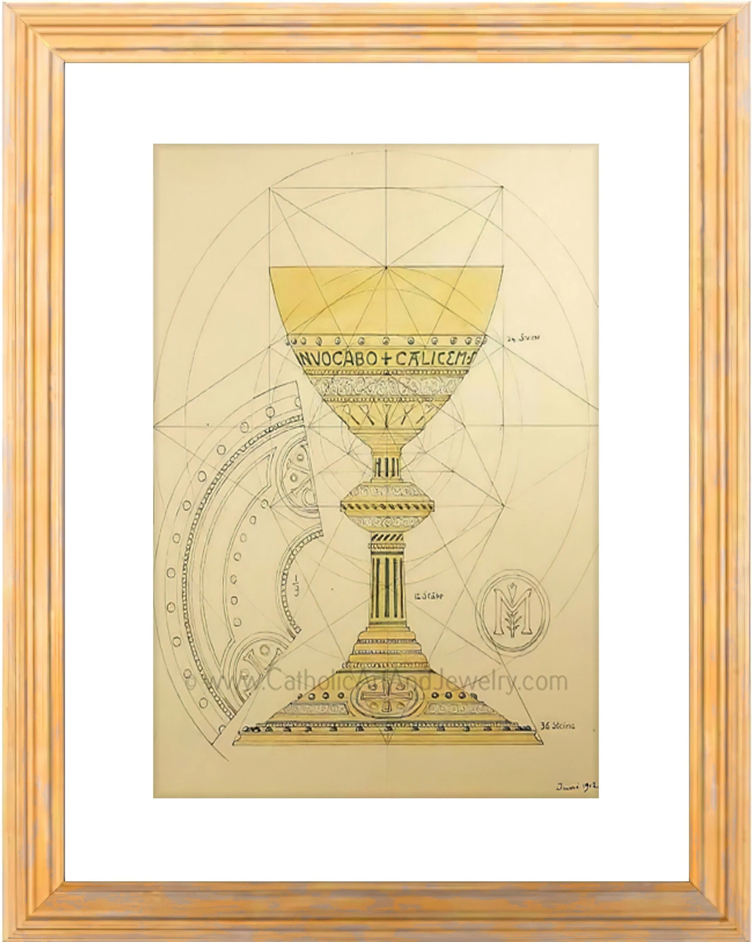Eucharistic Chalice – from a Benedictine Abbey's design – Catholic Art Print – Catholic Gift – Gift for Priest – Archival Quality