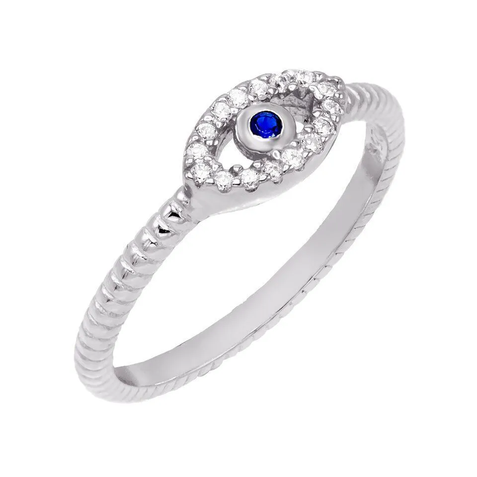 Evil Eye Ridged Ring