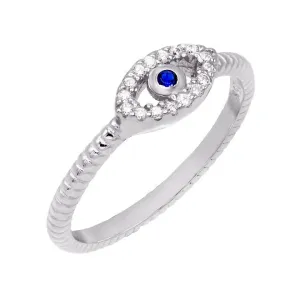 Evil Eye Ridged Ring