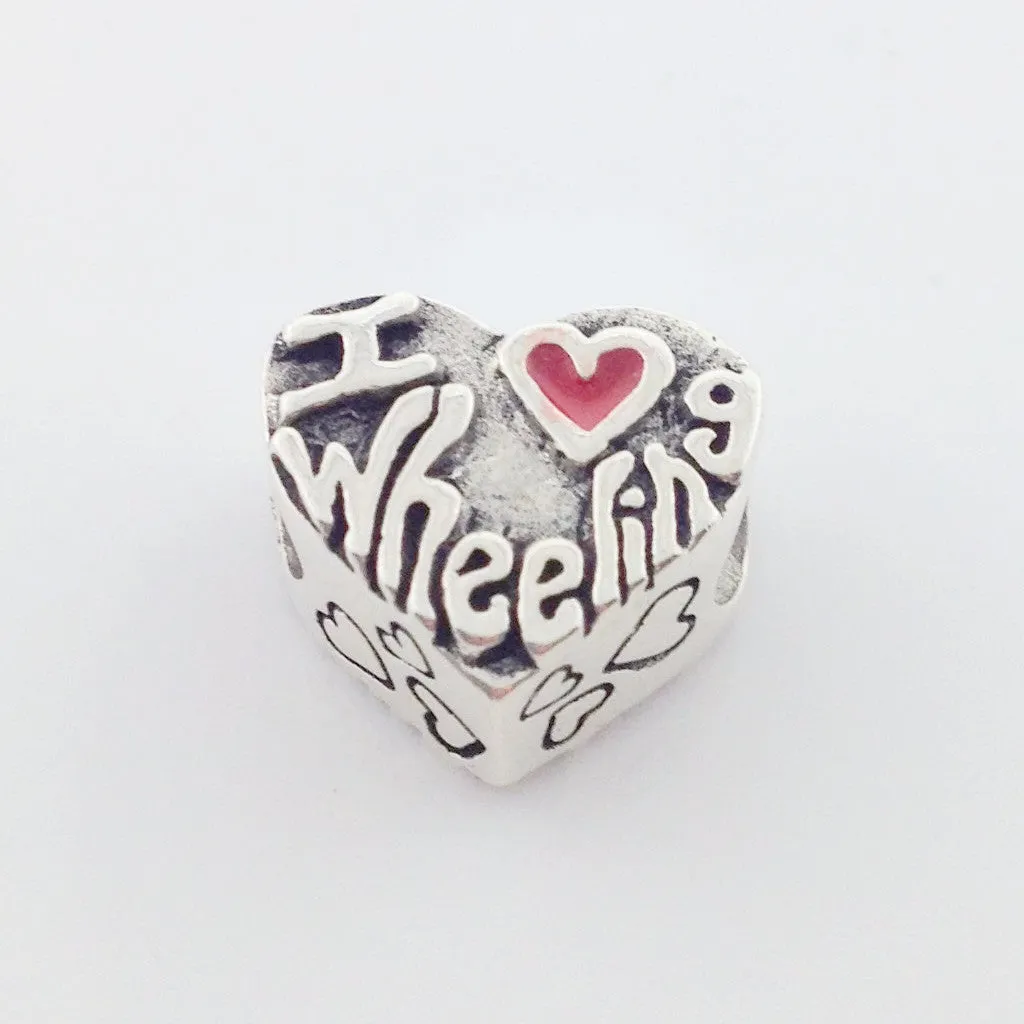 Exclusive Hand Made Sterling Silver I Love Wheeling Bead