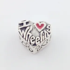 Exclusive Hand Made Sterling Silver I Love Wheeling Bead
