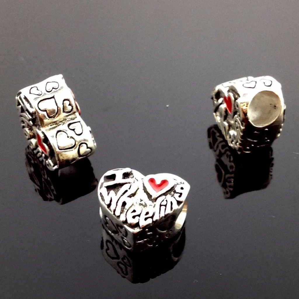Exclusive Hand Made Sterling Silver I Love Wheeling Bead