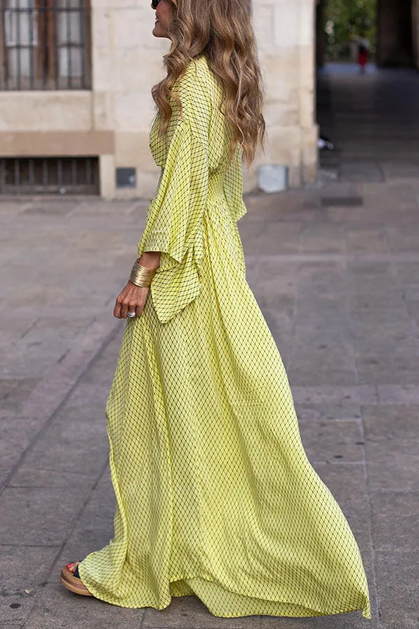 Fashion dolman sleeve v-neck elegant dress