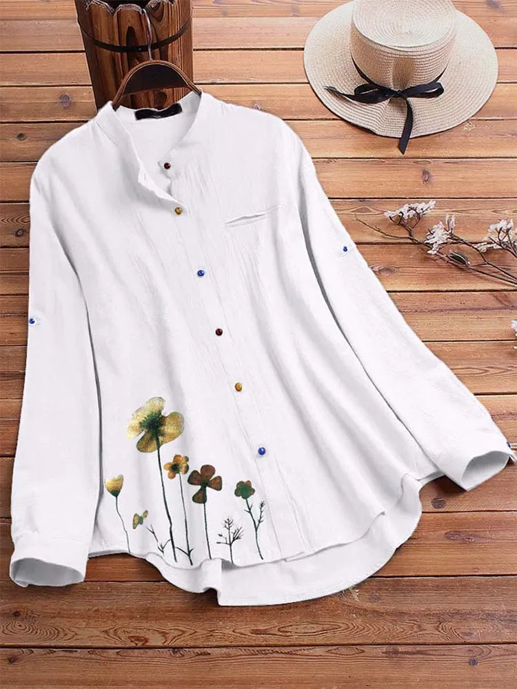 Fashion Long Sleeve Elegant Casual Linen Shirts
