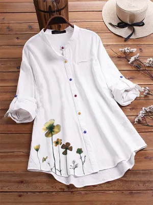 Fashion Long Sleeve Elegant Casual Linen Shirts