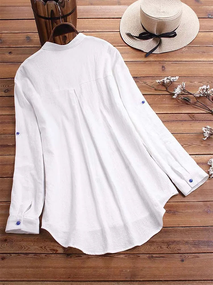 Fashion Long Sleeve Elegant Casual Linen Shirts