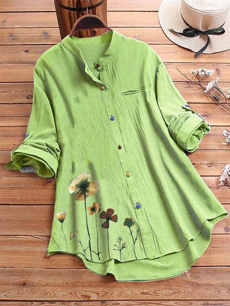 Fashion Long Sleeve Elegant Casual Linen Shirts