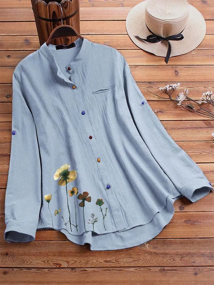Fashion Long Sleeve Elegant Casual Linen Shirts