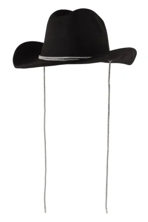 FEDORA FASHION BRIM HAT WITH GLITTER RHINESTONE LACE