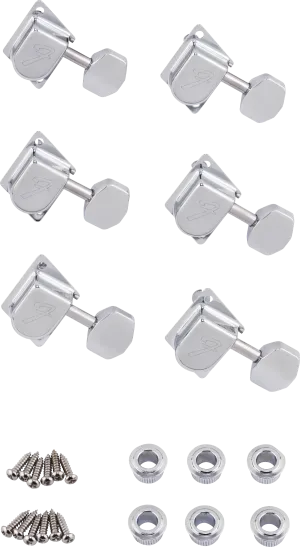 Fender 70s "F" Style Stratocaster/Telecaster Tuning Machines Chrome (6)