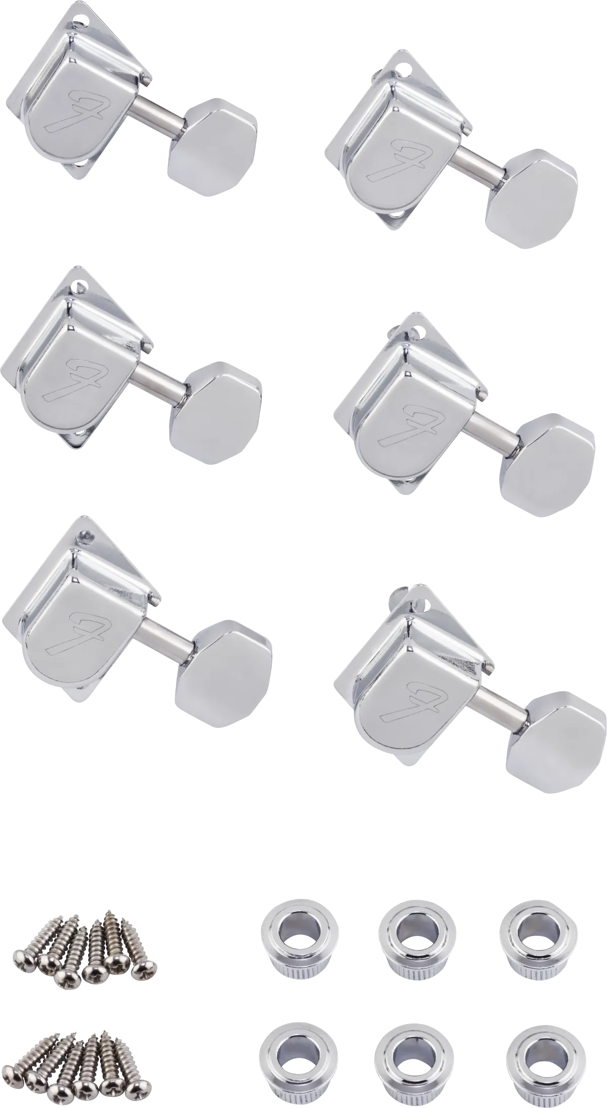 Fender 70s "F" Style Stratocaster/Telecaster Tuning Machines Chrome (6)