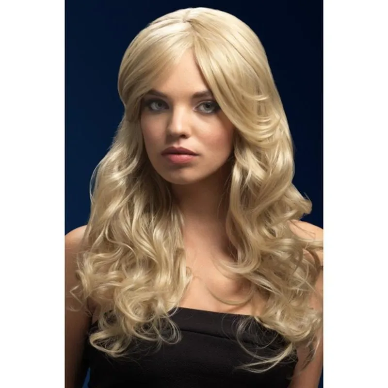 Fever Nicole Wig - Dark Blonde, Soft Wave with Side Parting