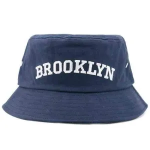 Flat Top Letters Embroidery Bucket Hat - Cadetblue