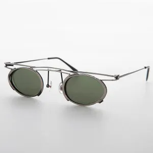 Floating Oval Lens Edwardian Steampunk Vintage Sunglass - Zebulon