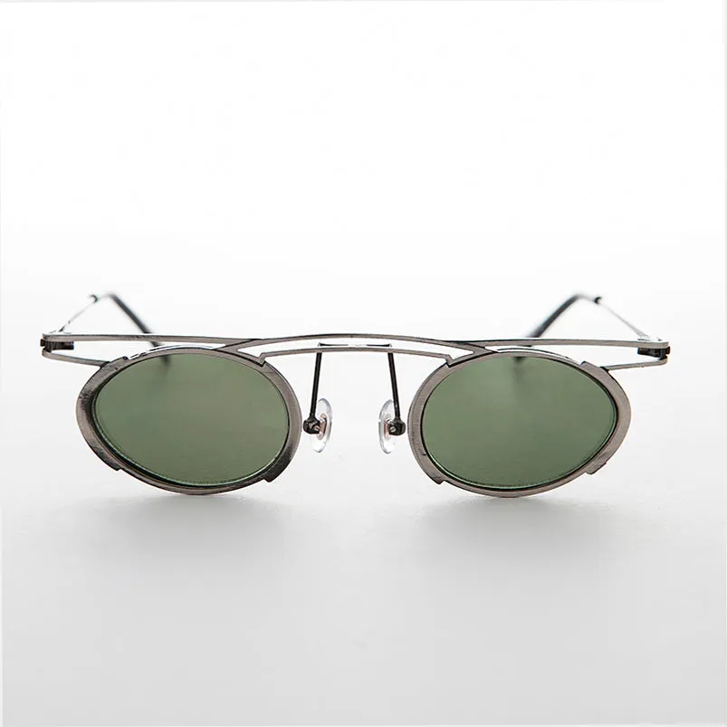 Floating Oval Lens Edwardian Steampunk Vintage Sunglass - Zebulon
