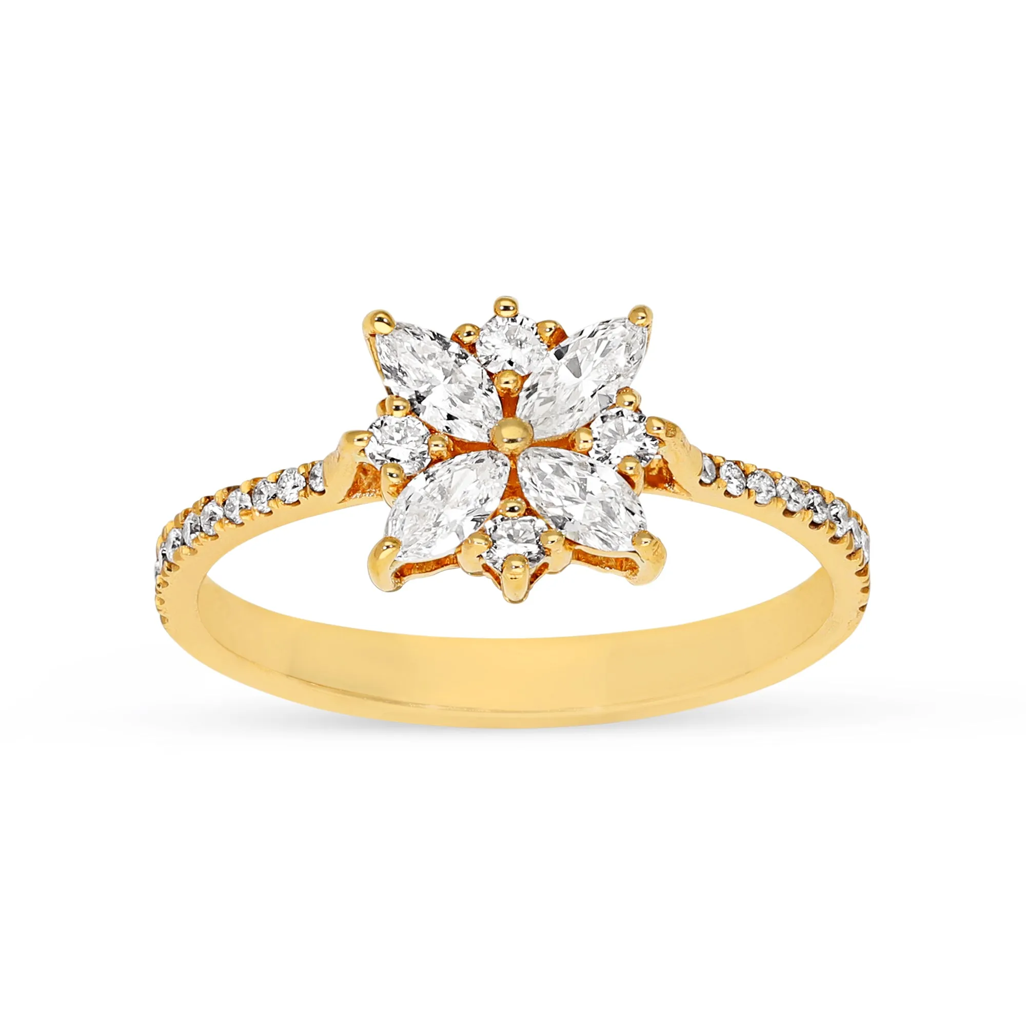 Flower Shaped Diamond Ring