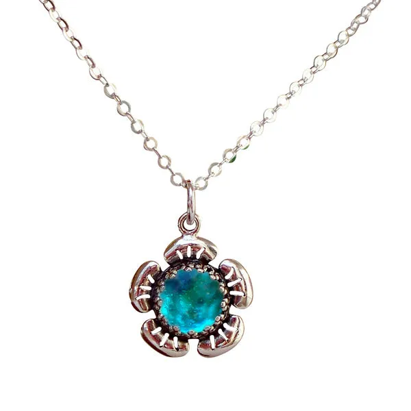 Flowers in Sterling Silver Necklace