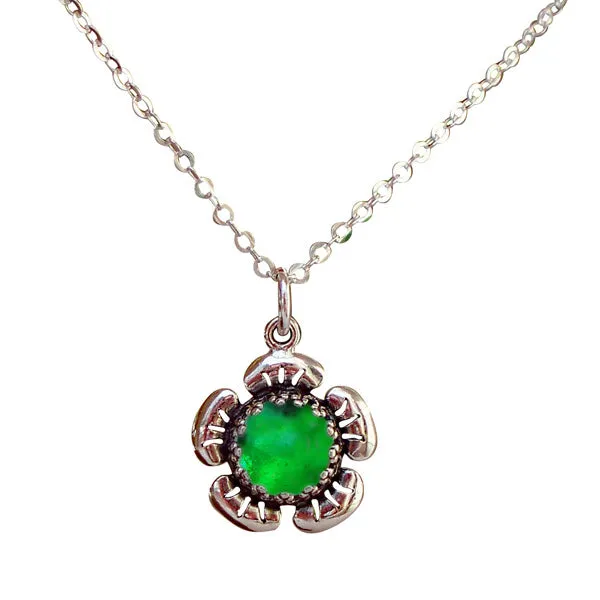 Flowers in Sterling Silver Necklace