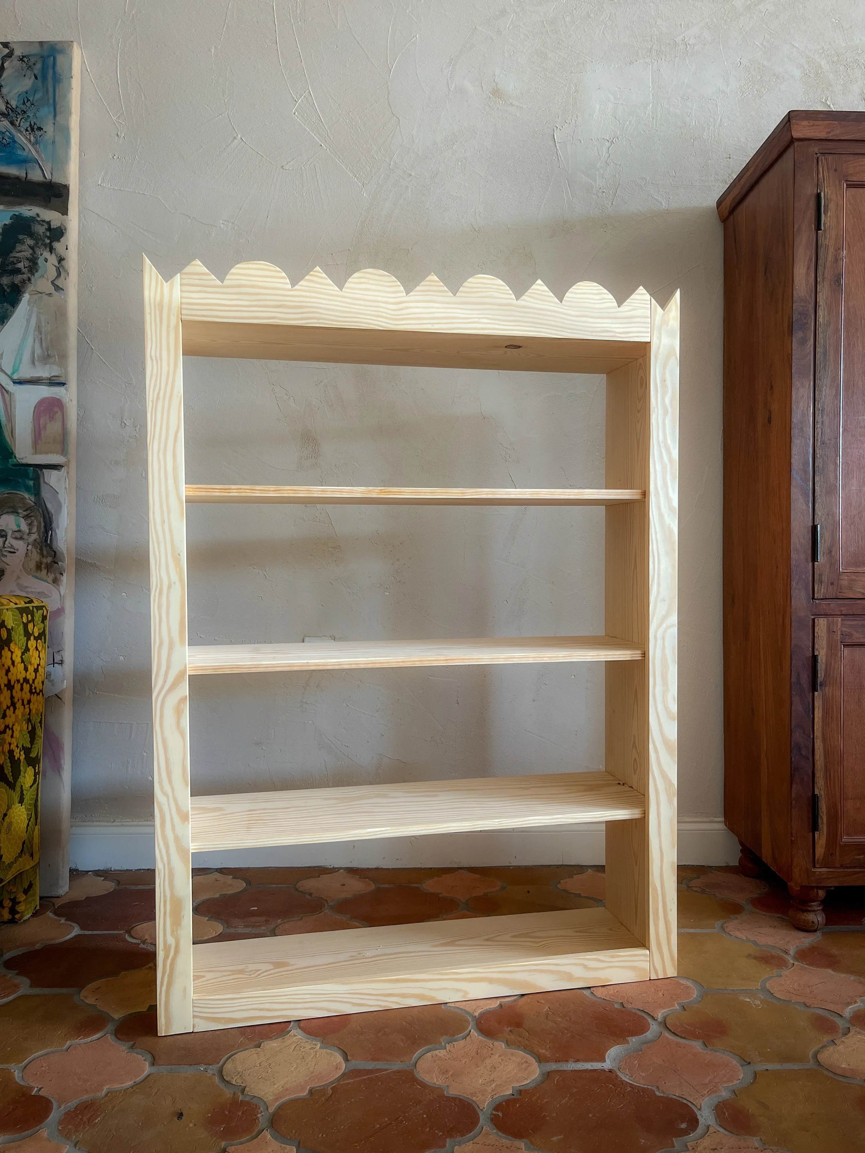 Folk Art Style Pine Shelf