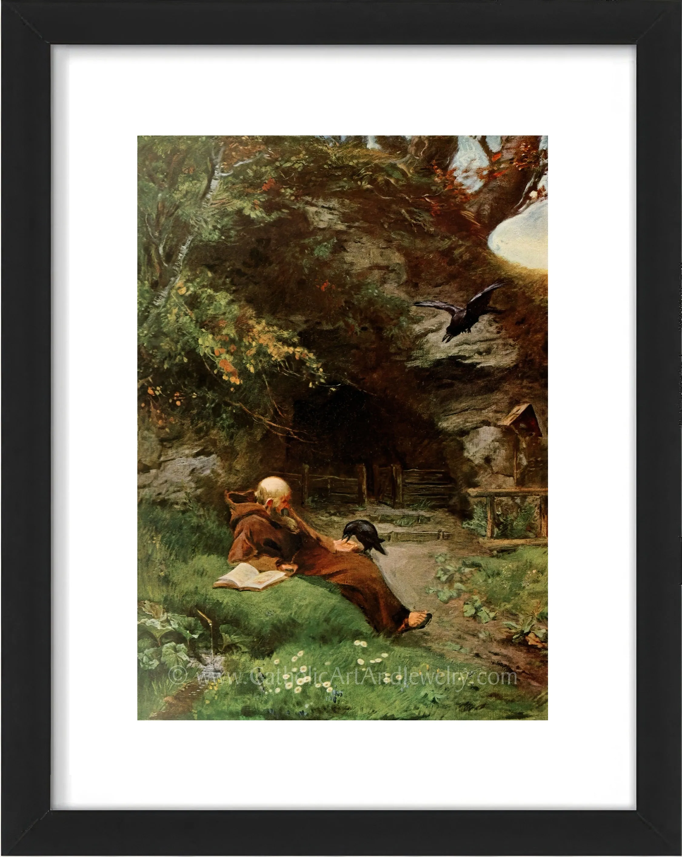 Friar with Crows – Beautiful Catholic Art Print – Archival Quality