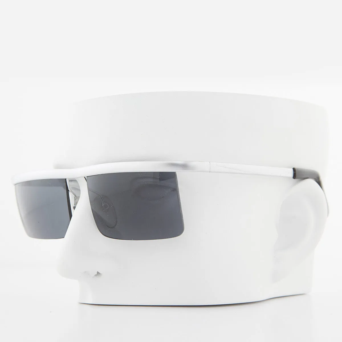 Futuristic Metal Rectangular Rimless Steampunk Vintage Sunglass - Hans
