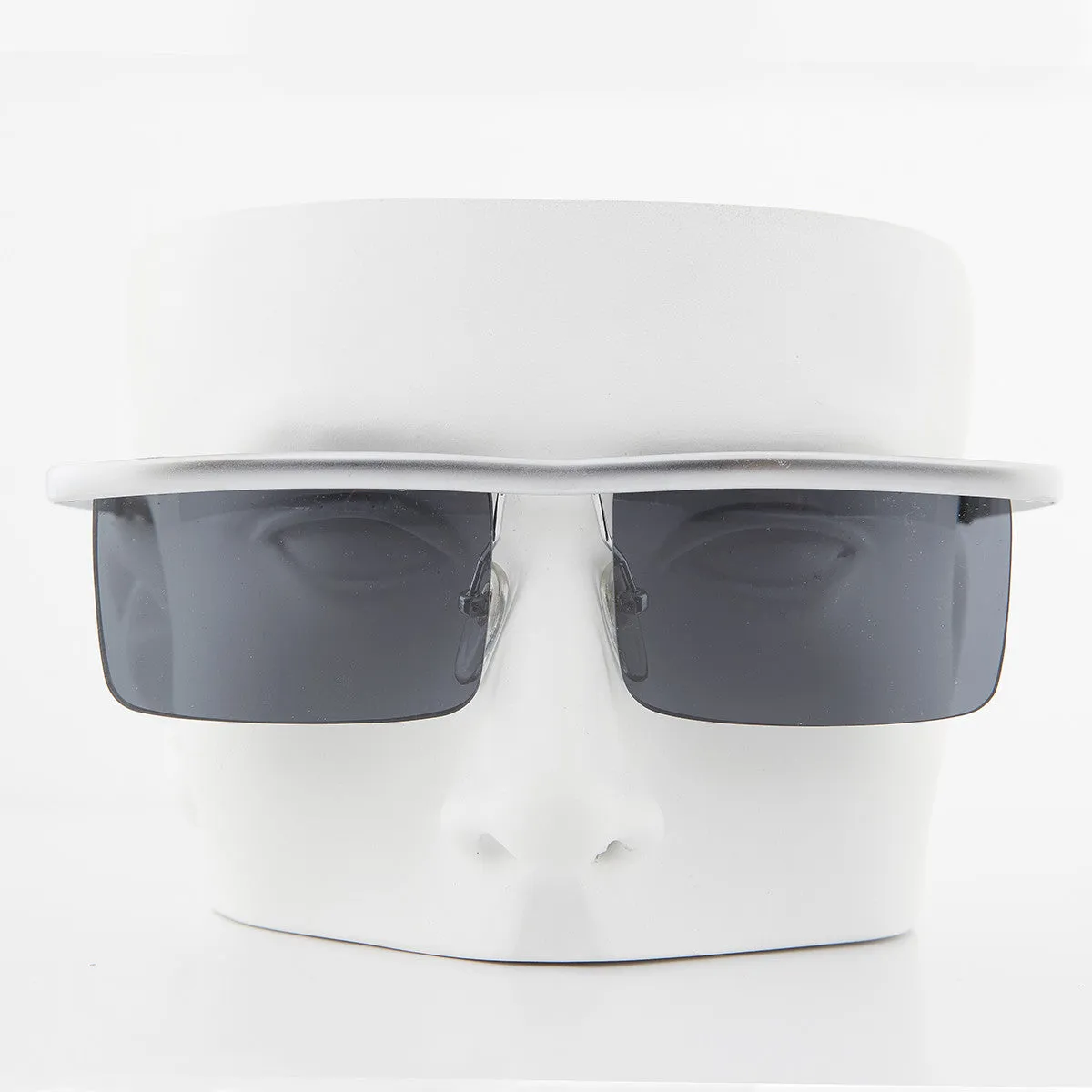 Futuristic Metal Rectangular Rimless Steampunk Vintage Sunglass - Hans