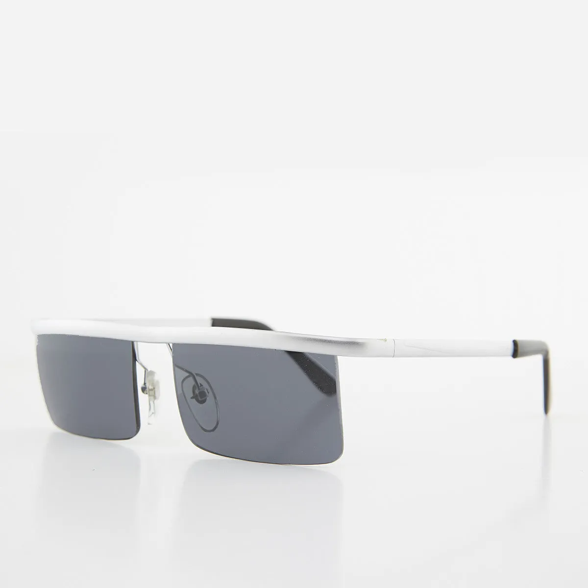 Futuristic Metal Rectangular Rimless Steampunk Vintage Sunglass - Hans