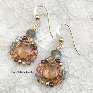 Garnet Accent Audrey Classic Earrings