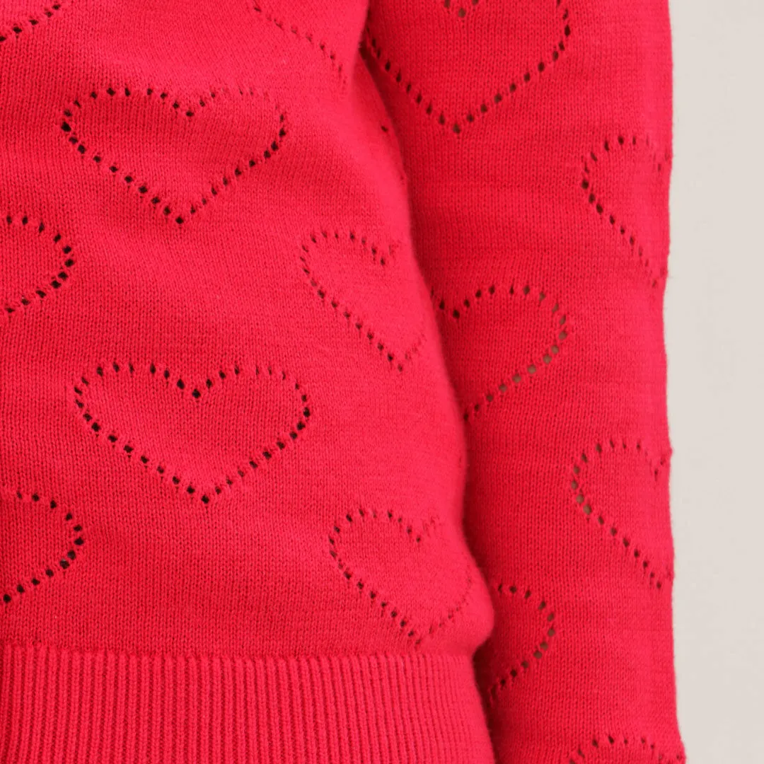 Girls Red Cardigan