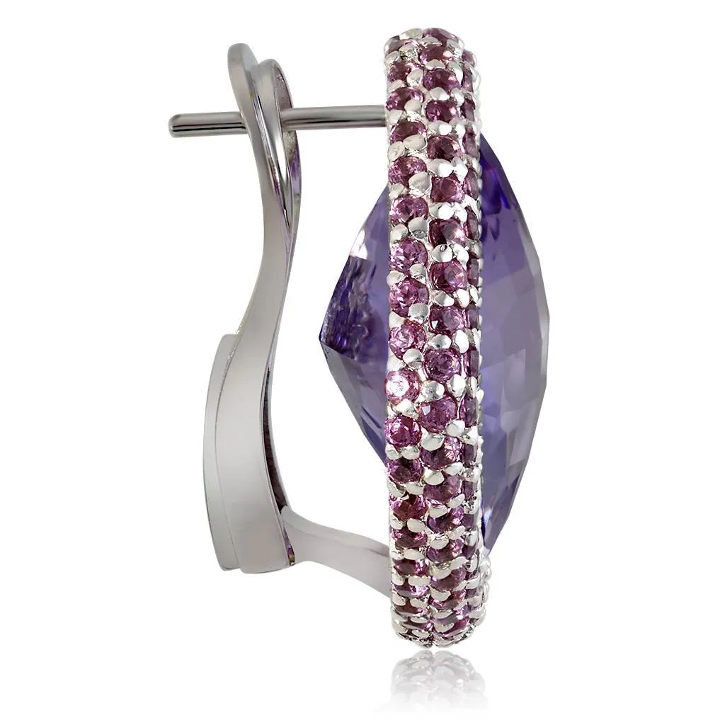 Gold Royal Earrings with Light Amethyst & Garnets
