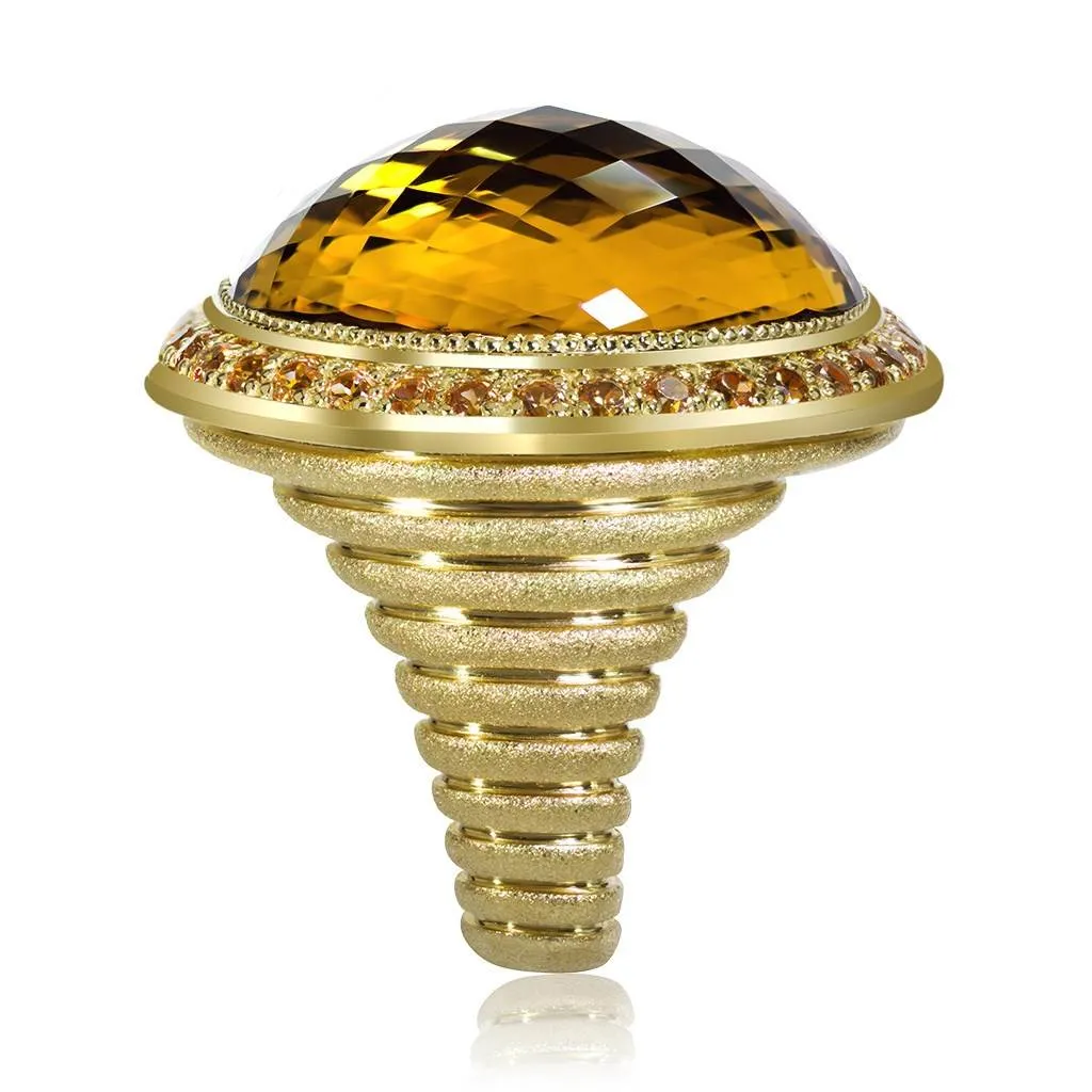 Gold Symbolica Ring with Citrine & Spessartite Garnet
