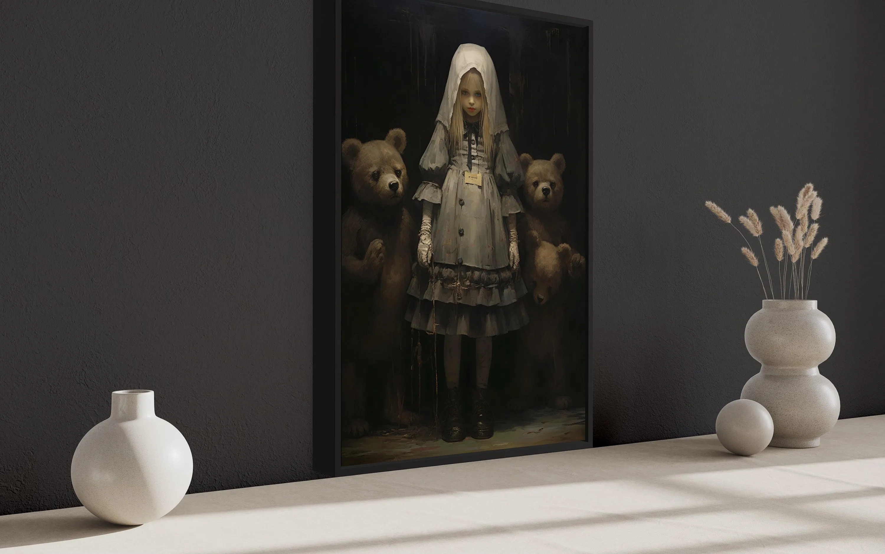 Goldilocks And The Three Bears Gothic Framed Canvas Wall Art