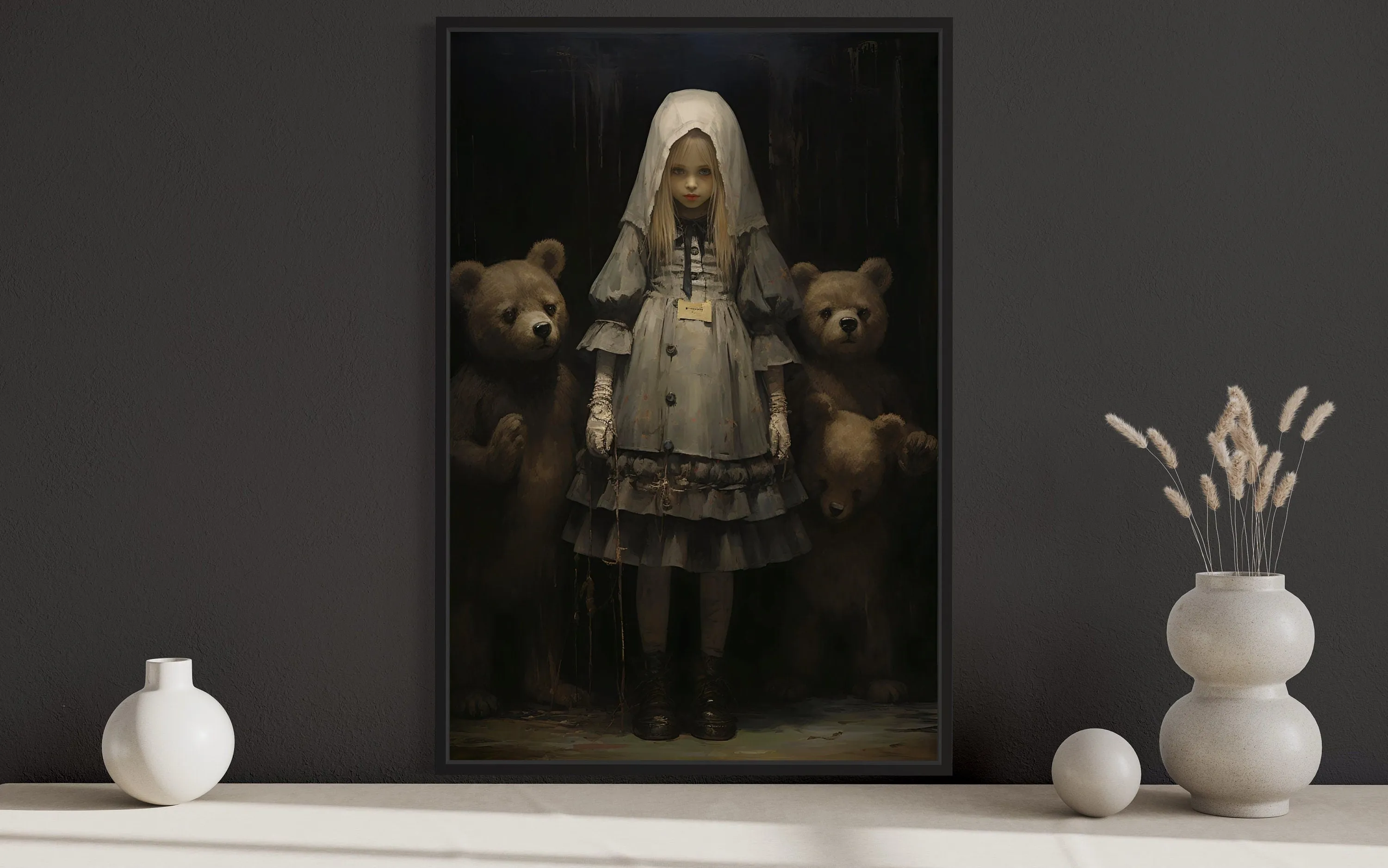 Goldilocks And The Three Bears Gothic Framed Canvas Wall Art