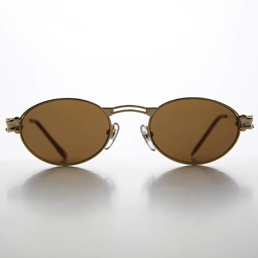 Goth Steampunk Victorian Oval Vintage Sunglass - Maxwell