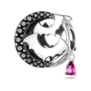 Gothic Flower Moon Bat & Vintage Style Hanging Beads