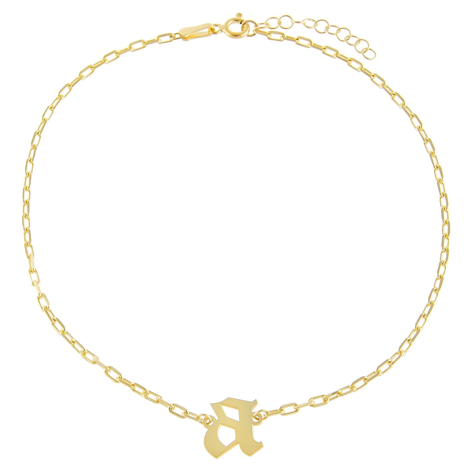 Gothic Initial Link Anklet