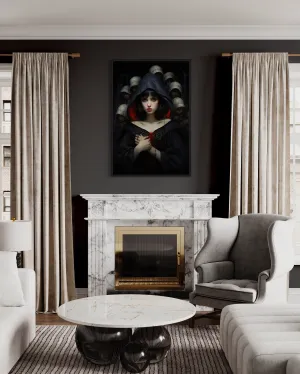 Gothic Snow White And Seven Dwarfs Framed Canvas Wall Art