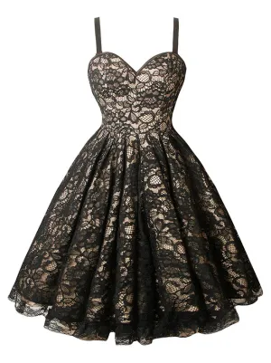 Gothic Spaghetti Straps Sleeveless Pleated Lace Up Corset Dress