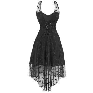Gothic Vintage Black Lace Dress