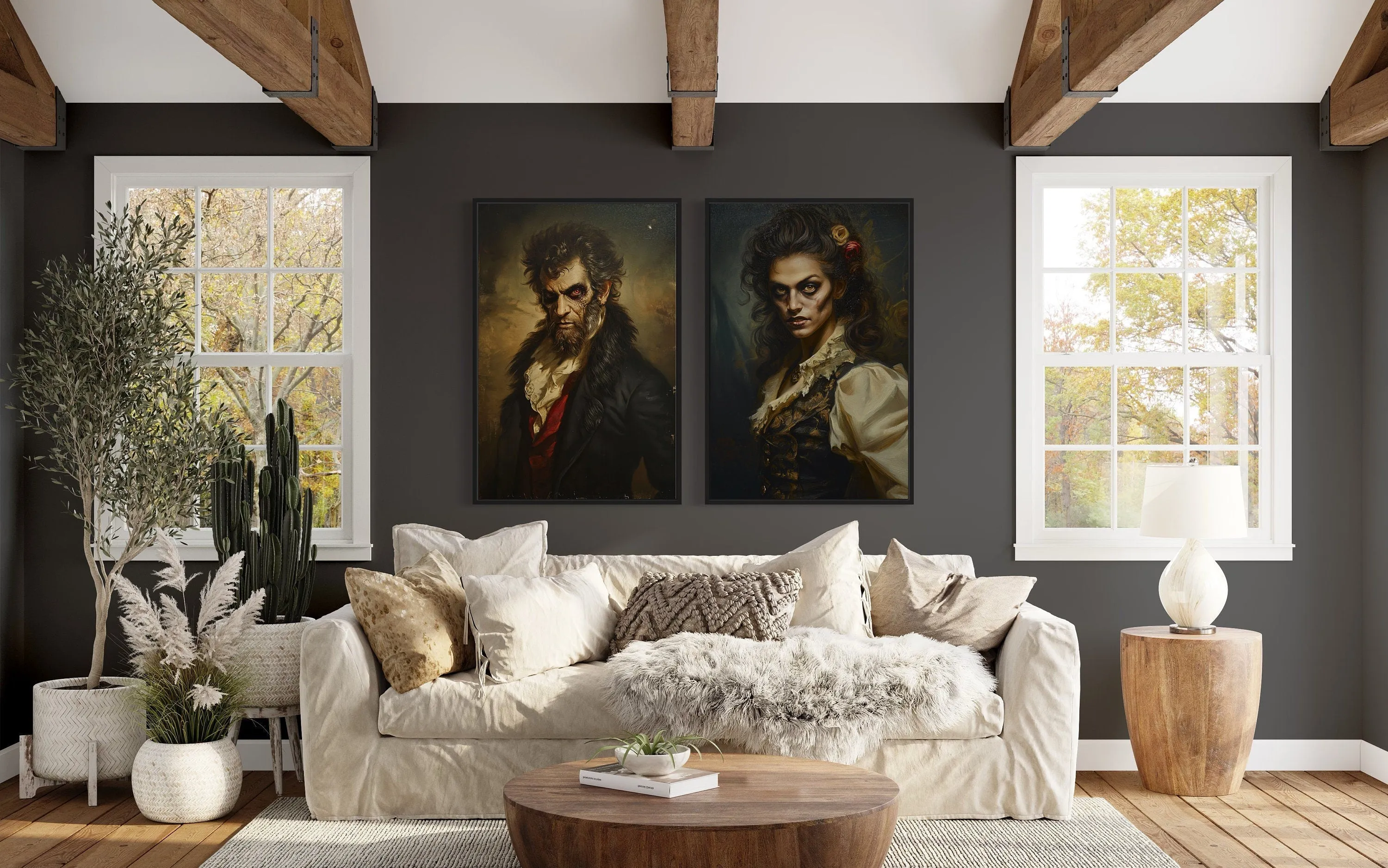 Gothic Zombie Couple Set Of 2 Romantic Halloween Wall Decor