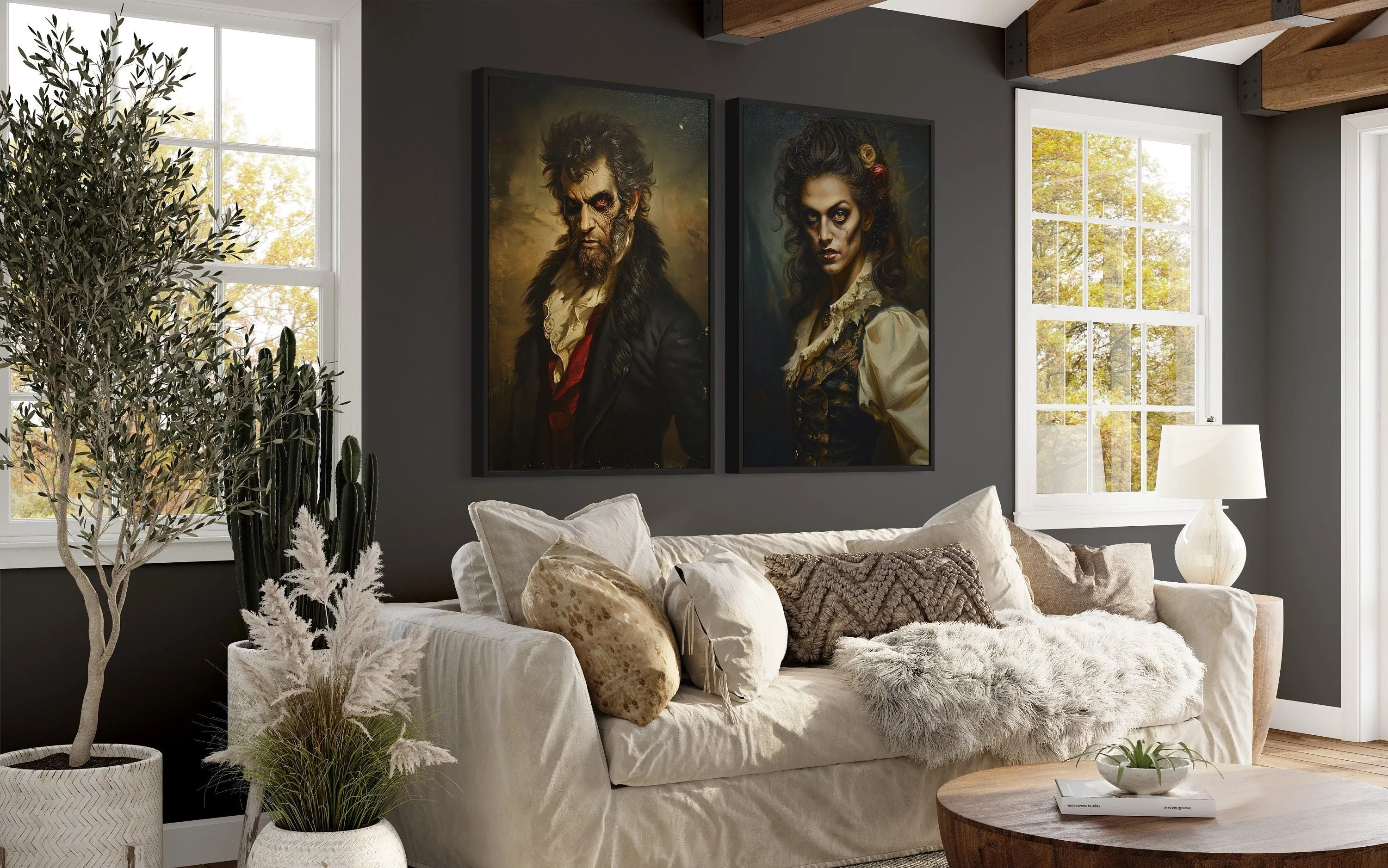 Gothic Zombie Couple Set Of 2 Romantic Halloween Wall Decor