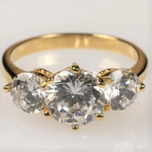 Grania Three Stone Round Cut Engagement Ring | 2.7ct