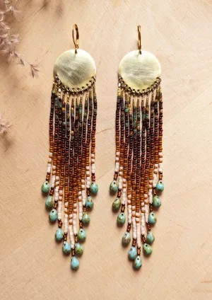 Gualinga Brown Ombre Seed Bead Earrings