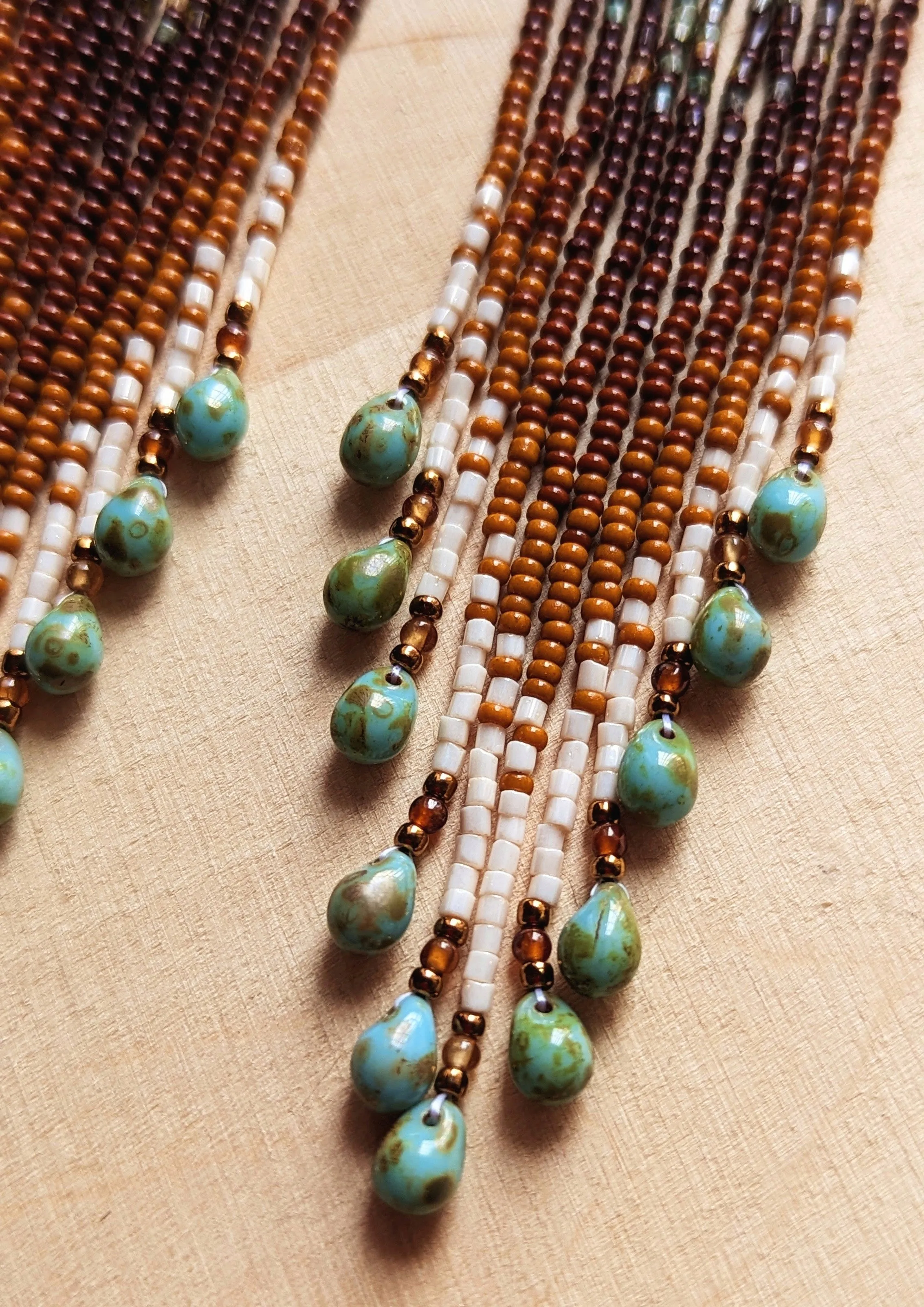 Gualinga Brown Ombre Seed Bead Earrings