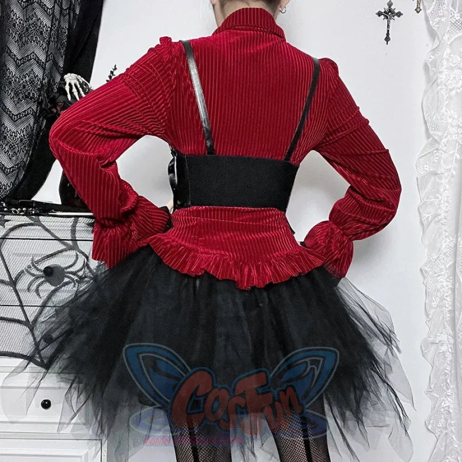 Halloween Gothic Lolita Red And Black Vintage Lolita Set