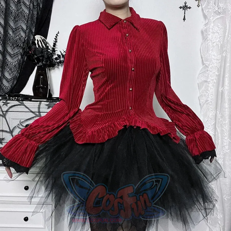 Halloween Gothic Lolita Red And Black Vintage Lolita Set