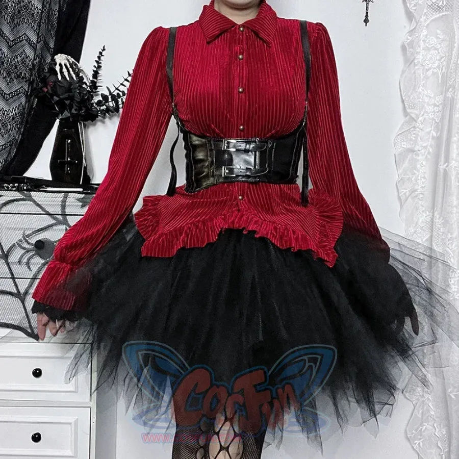 Halloween Gothic Lolita Red And Black Vintage Lolita Set