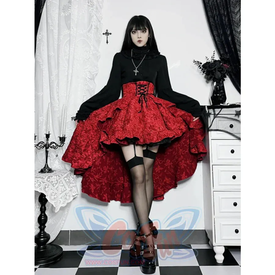 Halloween Gothic Lolita Red And Black Vintage Lolita Set